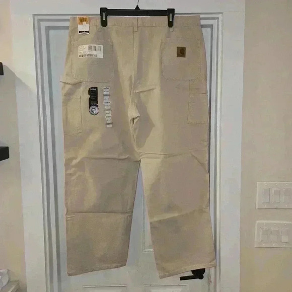 NWT Carhartt Mens Dungaree Fit Single Knee Work Pants Tan Size 44W - Picture 3 of 9